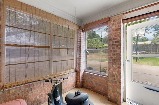 view of unfurnished sunroom