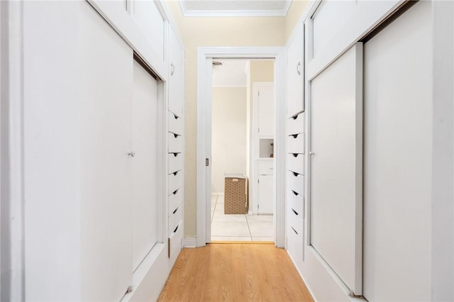 hallway featuring light wood finished floors