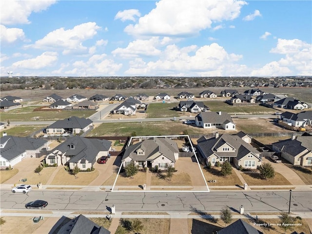 aerial view with a residential view