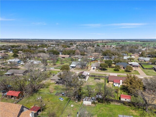 birds eye view of property with a residential view