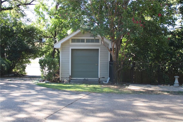 view of garage