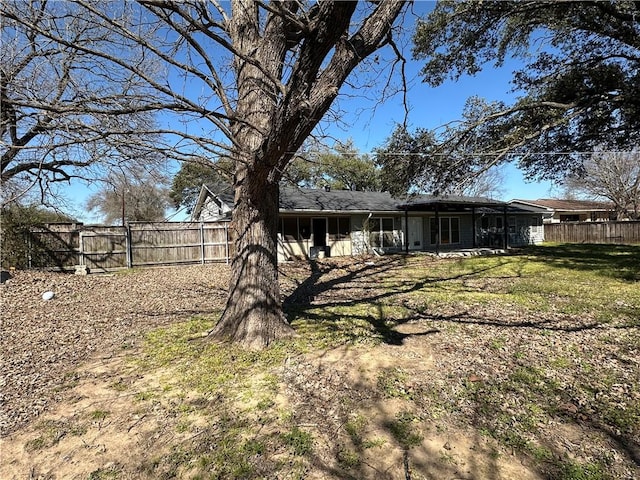 view of yard with fence