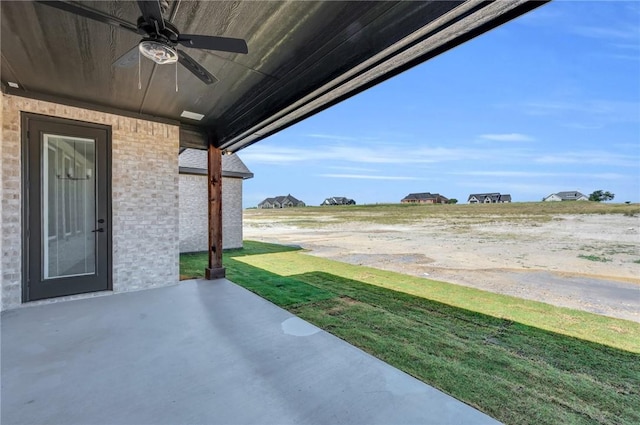 view of patio / terrace with ceiling fan