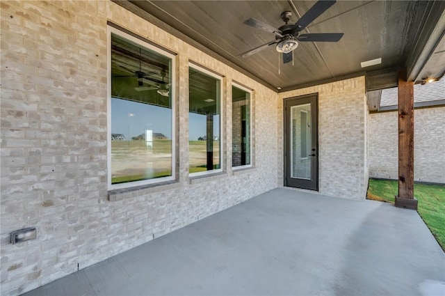 view of patio with ceiling fan