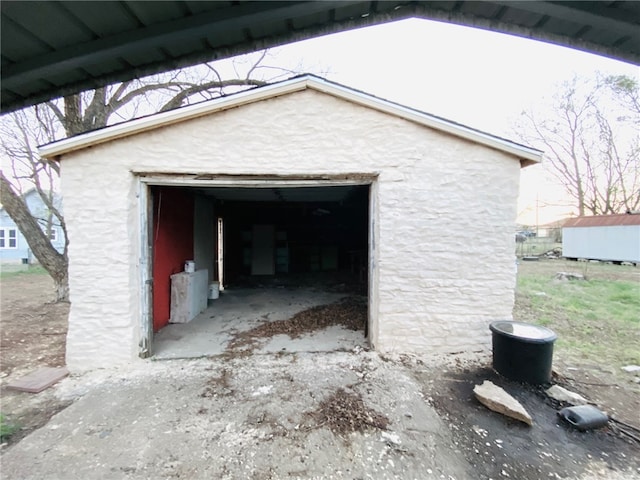 view of garage