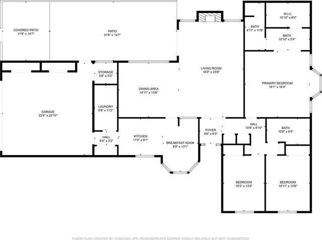 single story home with a front yard