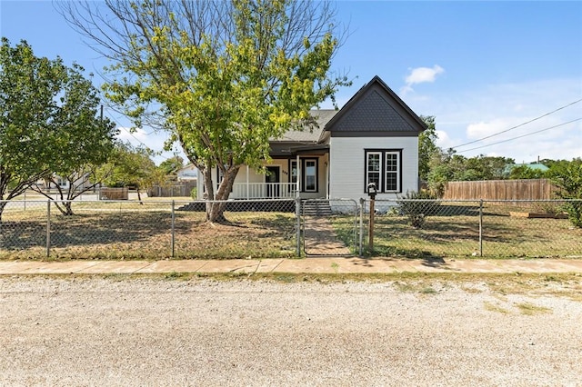 view of front of home featuring covered porch