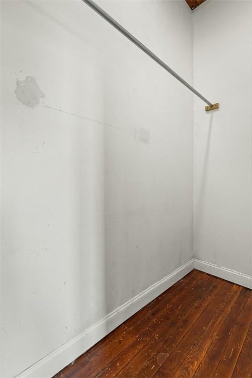 spacious closet featuring dark wood-type flooring