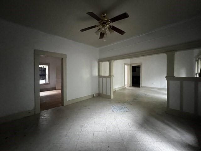 spare room featuring ceiling fan