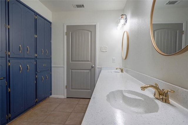 bathroom featuring tile patterned flooring and vanity