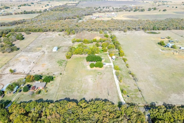 drone / aerial view with a rural view