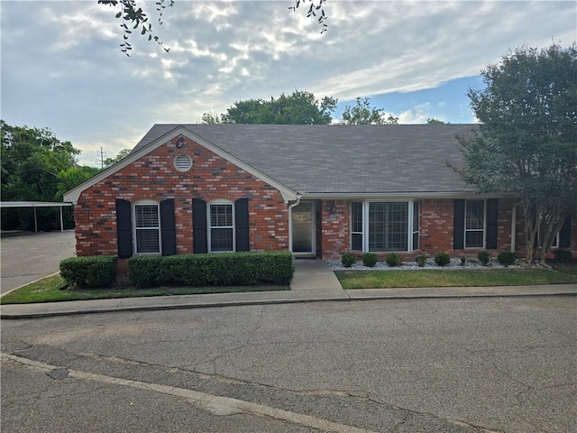 view of single story home