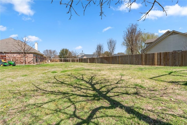 view of yard featuring fence