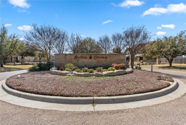 view of community sign