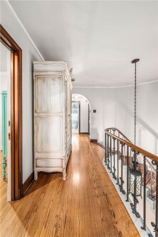 hall featuring light wood-type flooring