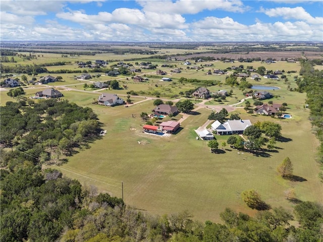 aerial view with a rural view