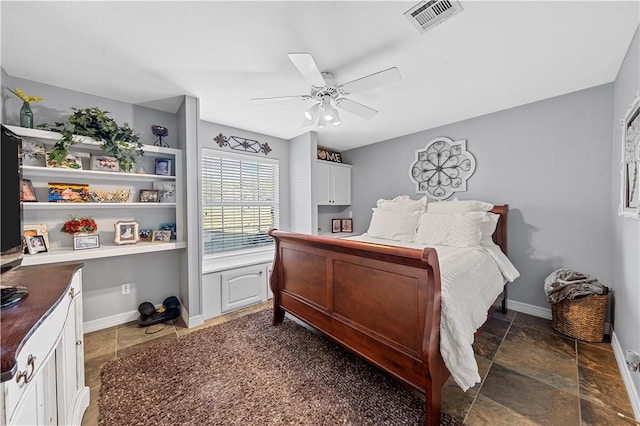 bedroom featuring ceiling fan