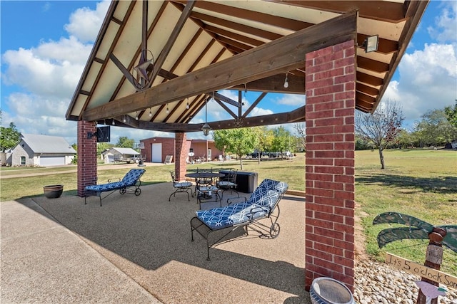 view of patio with a gazebo