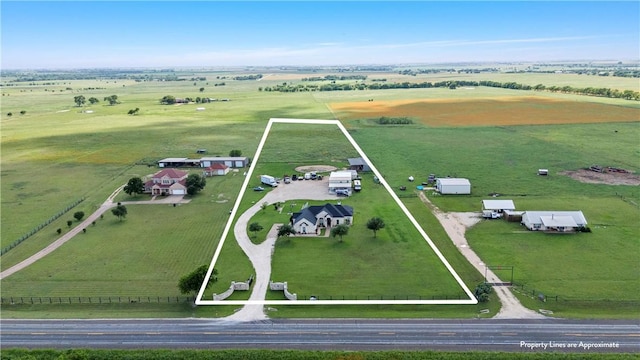 drone / aerial view featuring a rural view