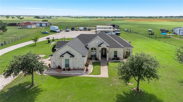 bird's eye view featuring a rural view