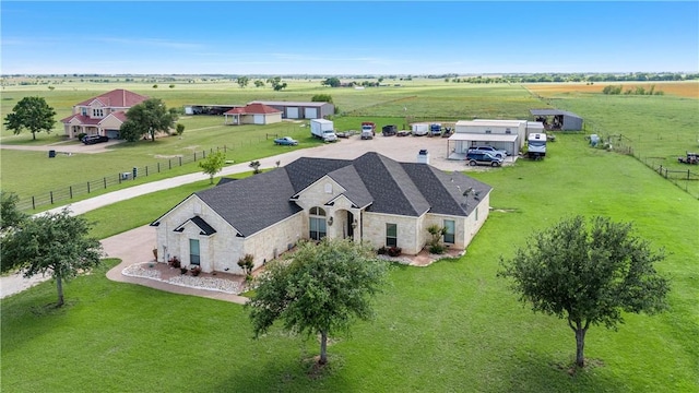 bird's eye view with a rural view