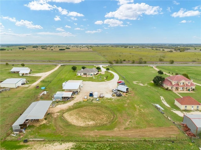 aerial view with a rural view