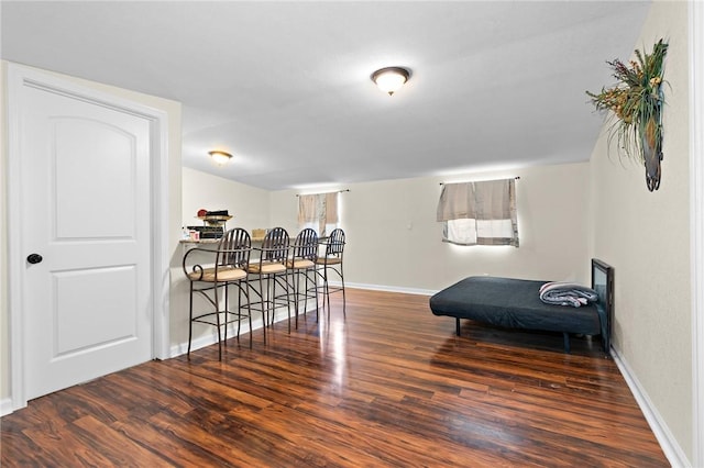 living area featuring dark hardwood / wood-style flooring