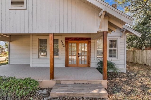 entrance to property with french doors