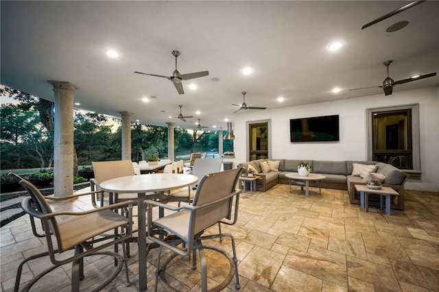 view of patio with an outdoor living space