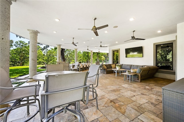 view of patio featuring an outdoor living space