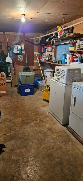 interior space with separate washer and dryer