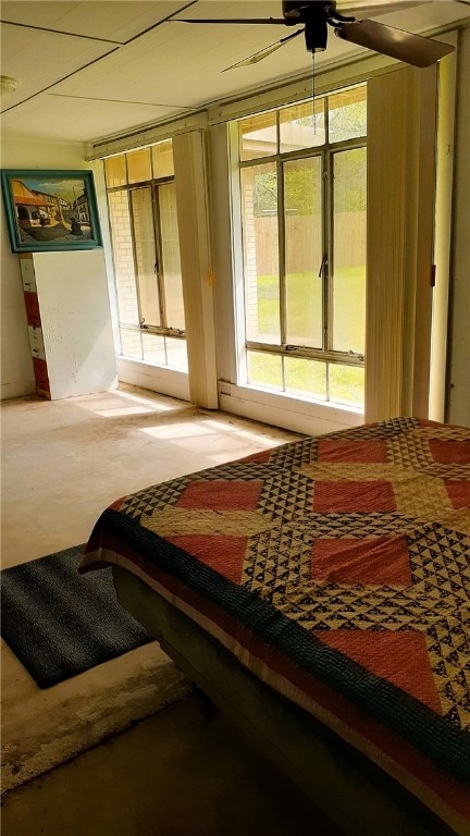 bedroom featuring ceiling fan