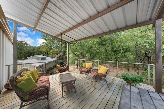 deck with outdoor lounge area