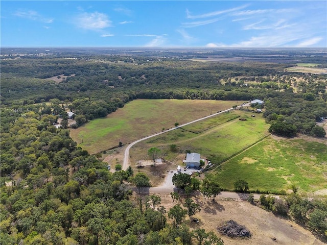 aerial view featuring a rural view