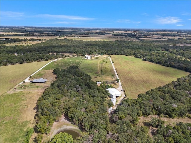 aerial view featuring a rural view