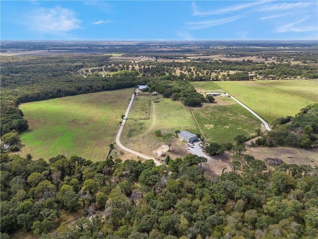 bird's eye view featuring a rural view