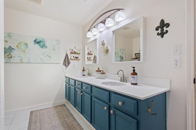 bathroom featuring vanity and tile patterned floors