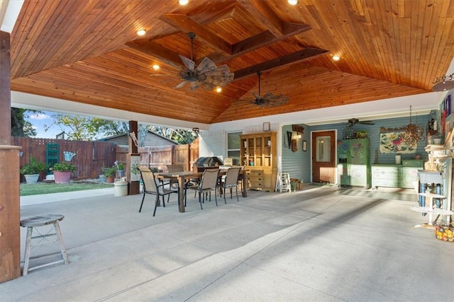 view of patio / terrace with ceiling fan