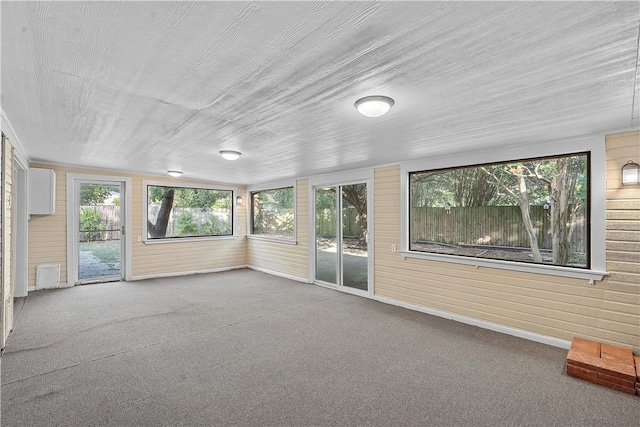 view of unfurnished sunroom