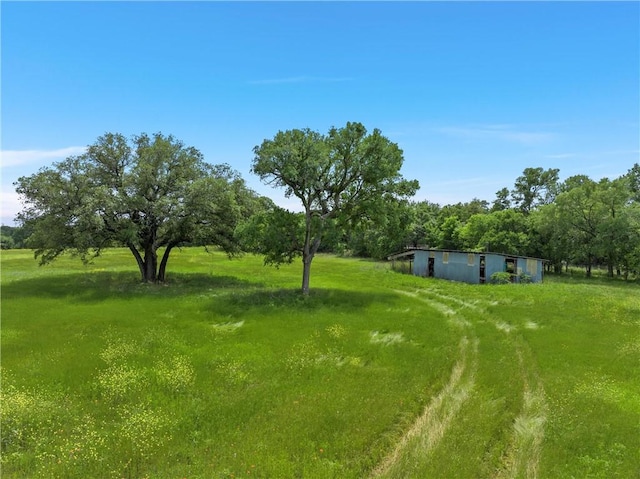 view of yard with a rural view