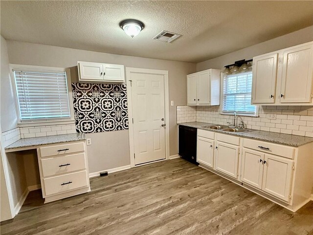 kitchen featuring white cabinetry, dishwasher, and sink