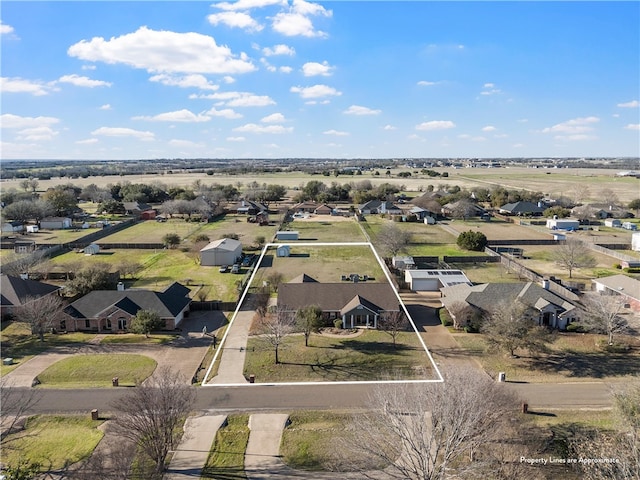 aerial view featuring a residential view