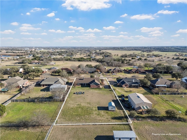 drone / aerial view with a residential view