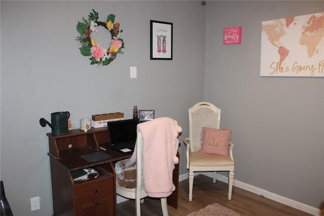 office featuring hardwood / wood-style floors