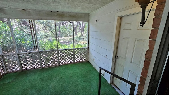 view of unfurnished sunroom