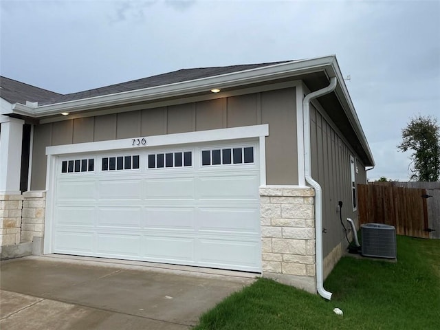 garage featuring cooling unit