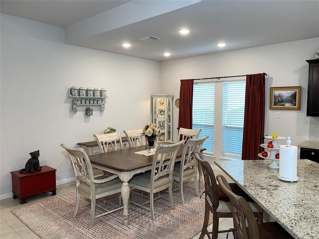 view of tiled dining room