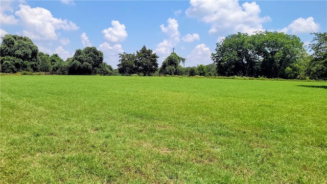 view of yard with a rural view