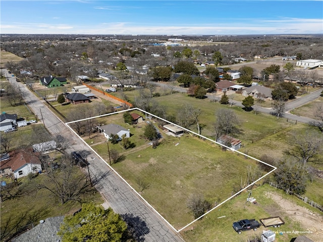 drone / aerial view with a residential view