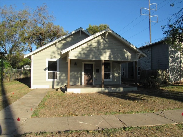 bungalow-style home featuring covered porch